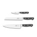 Knivset Pluton 3 delar stål/svart
