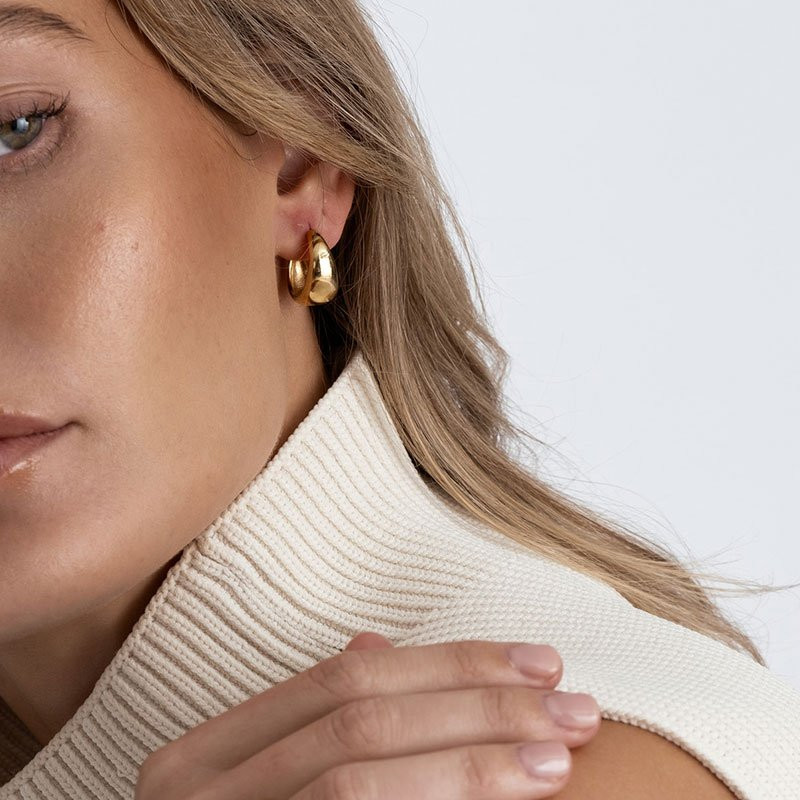 Örhänge Bold Hoops Medium Gold