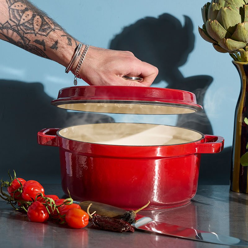 Gjutjärnsgryta YoKama 4,2L - Röd