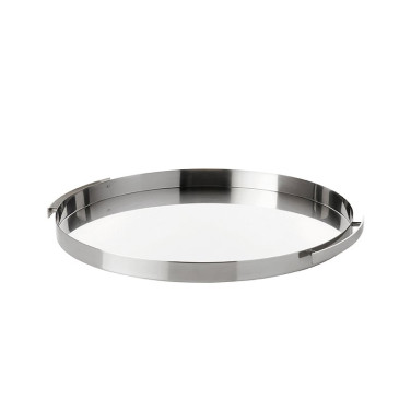Arne Jacobsen serveringsbricka Ø 33.5 cm steel